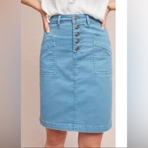 Pilcro Anthropologie boho pencil skirt blue size 2